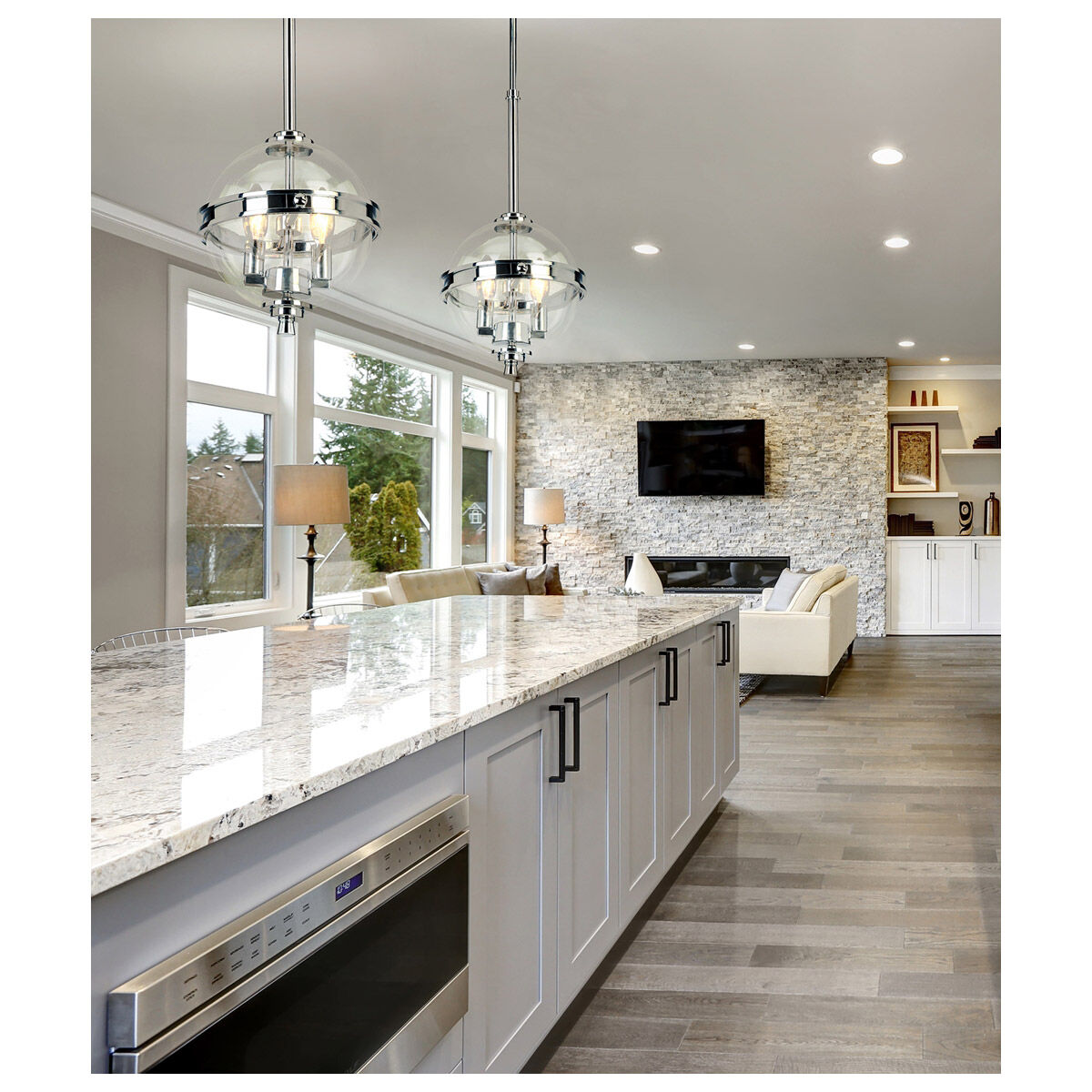 Cecilia 2 Light 9.02 inch Chrome Pendant Ceiling Light